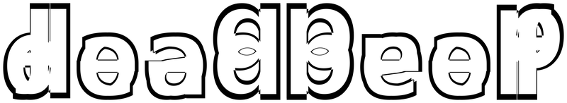 Ambigram for deadbeef in Opens   